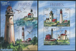 Central Africa 2013 Lighthouses 2 S/s, Mint NH, Various - Lighthouses & Safety At Sea - Fari