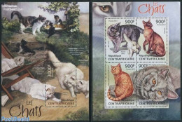 Central Africa 2013 Cats 2 S/s, Mint NH, Nature - Cats - Central African Republic