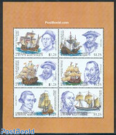 Grenada Grenadines 2001 Ships & Explorers 6v M/s, Mint NH, History - Transport - Explorers - Ships And Boats - Explorateurs