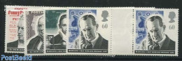 Great Britain 1995 Rowland Hill, Marconi 4v, Gutter Pairs, Mint NH, Science - Inventors - Telecommunication - Stamps O.. - Neufs