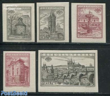 Czechoslovkia 1955 Praha 1955 5v Imperforated, Mint NH, Art - Bridges And Tunnels - Other & Unclassified