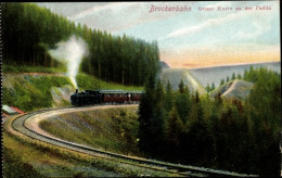 CPA Brocken Nationalpark Harz, Brockenbahn, Große Kurve An Der Padde, Dampflok - Trains