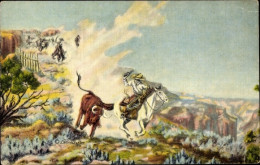 Artiste CPA Larsen, LH, Trapping Wild Cattle, Cowboys - Other & Unclassified