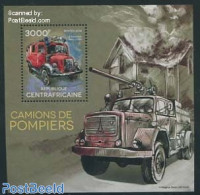 Central Africa 2014 Fire Engines S/s, Mint NH, Transport - Fire Fighters & Prevention - Sapeurs-Pompiers