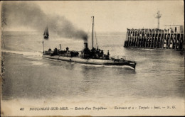 CPA Boulogne Sur Mer Pas De Calais, Französisches Kriegsschiff, Torpedoboot - Autres & Non Classés