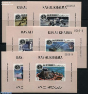 Ras Al-Khaimah 1972 Apollo 14 6 S/s, Mint NH, Transport - Space Exploration - Ras Al-Khaima