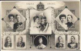 CPA Kaiser Wilhelm II, Kaiserin Auguste Viktoria, Kronprinzenpaar, Prinzen, Princesse Victoria Luise - Familles Royales