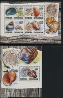 Central Africa 2016 Shells & Fossils 4v M/s, Mint NH, History - Nature - Geology - Shells & Crustaceans - Marine Life