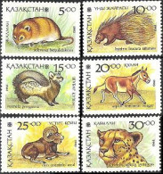Kazakhstan 1993 Rare Animals Mammals Fauna Set Of 6 Stamps MNH - Kazajstán