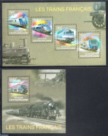 Central Africa 2014 French Railways 2 S/s, Mint NH, Transport - Railways - Trains