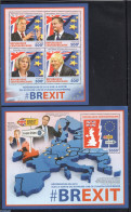 Central Africa 2016 Brexit 2 S/s, Mint NH, History - Various - Europa Hang-on Issues - Flags - Maps - Europäischer Gedanke