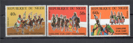 NIGER  N° 407 à 409   NEUFS SANS CHARNIERE  COTE 4.00€     CHEVAL ANIMAUX CAVALERIE - Níger (1960-...)
