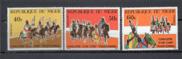 NIGER  N° 407 à 409   NEUFS SANS CHARNIERE  COTE 4.00€     CHEVAL ANIMAUX CAVALERIE - Niger (1960-...)