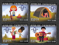 Central Africa 2020 Scouting 4v, Mint NH, Sport - Scouting - Centrafricaine (République)