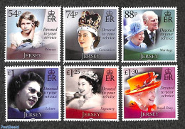 Jersey 2021 Queen Elizabeth II 95th Birthday 6v, Mint NH, History - Kings & Queens (Royalty) - Familles Royales