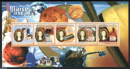 Guinea, Republic 2009 Blaise Pascal M/s, Mint NH, Science - Transport - Astronomy - Chemistry & Chemists - Space Explo.. - Astrology