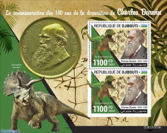 Djibouti 2022 140th Memorial Anniversary Of Charles Darwin, Mint NH, Nature - Prehistoric Animals - Préhistoriques