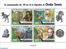 Djibouti 2022 140th Memorial Anniversary Of Charles Darwin, Mint NH, Nature - Prehistoric Animals - Prehistóricos