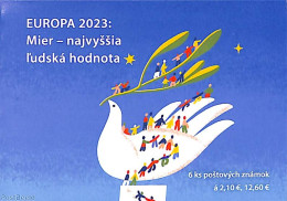 Slovakia 2023 Europa, Peace Booklet S-a, Mint NH, History - Various - Europa (cept) - Peace - Stamp Booklets - Joint I.. - Unused Stamps
