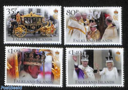 Falkland Islands 2023 Coronation Of King Charles III 4v, Mint NH, History - Kings & Queens (Royalty) - Königshäuser, Adel
