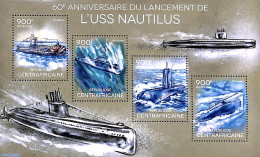 Central Africa 2014 USS Nautilus 4v M/s, Mint NH, Transport - Ships And Boats - Bateaux