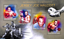 Central Africa 2014 Jersey Joe Walcott 4v M/s, Mint NH, Sport - Boxing - Boxe