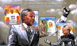 Central Africa 2014 Nelson Mandela 4v M/s, Mint NH, History - Religion - Politicians - Pope - Nelson Mandela - Papi