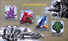 Central Africa 2014 Minerals 4v M/s, Mint NH, History - Geology - Zentralafrik. Republik