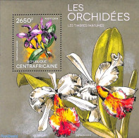 Central Africa 2014 Orchids S/s, Mint NH, Nature - Flowers & Plants - Orchids - Centraal-Afrikaanse Republiek