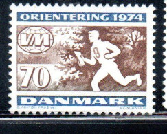 DANEMARK DANMARK DENMARK DANIMARCA 1974 WORLD ORIENTEERING CHAMPIONSHIPS RUNNER 70o MNH - Ongebruikt