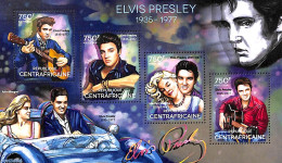 Central Africa 2014 Elvis Presley 4v M/s, Mint NH, Performance Art - Elvis Presley - Music - Popular Music - Elvis Presley