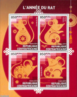 Central Africa 2019 Year Of The Rat 4v M/s, Mint NH, Various - New Year - New Year
