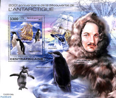 Central Africa 2020 Antarctica S/s, Mint NH, Nature - Science - Transport - Penguins - The Arctic & Antarctica - Ships.. - Ships