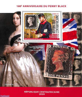 Central Africa 2020 180 Years Penny Black S/s, Mint NH, Stamps On Stamps - Postzegels Op Postzegels