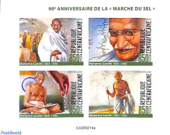 Central Africa 2020 M. Gandhi 4v M/s, Imperforated, Mint NH, History - Various - Gandhi - Maps - Mahatma Gandhi