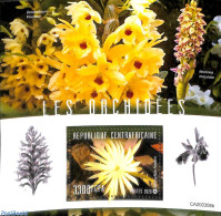 Central Africa 2020 Orchids S/s, Mint NH, Nature - Flowers & Plants - Orchids - Zentralafrik. Republik