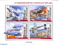 Central Africa 2020 Battle Of Iwo Jima 4v M/s, Mint NH, History - Transport - World War II - Aircraft & Aviation - WW2