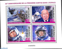 Central Africa 2020 First Space Walk 4v M/s, Mint NH, Transport - Space Exploration - República Centroafricana