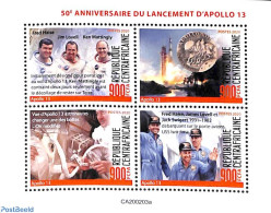 Central Africa 2020 Apollo 13 4v M/s, Mint NH, Transport - Space Exploration - Zentralafrik. Republik
