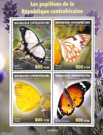 Central Africa 2020 Butterflies 4v M/s, Mint NH, Nature - Butterflies - Centraal-Afrikaanse Republiek