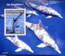 Central Africa 2020 Dolphins S/s, Mint NH, Nature - Sea Mammals - Centraal-Afrikaanse Republiek