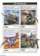Central Africa 2018 Dinosaurs 4v M/s, Mint NH, Nature - Prehistoric Animals - Préhistoriques