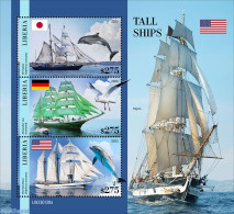 Liberia 2023 Tall Ships , Mint NH, History - Nature - Transport - Flags - Bird Life Org. - Sea Mammals - Ships And Boats - Ships