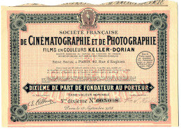 Francaise De CINÉMATOGRAPHIE Et De PHOTOGRAPHIE - Films En Couleurs Keller-Dorian - Kino & Theater