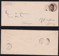 USA 1893 Stationery Envelope 5c NEW YORK X KLEINFURRA Germany - Lettres & Documents