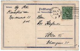 Correspondence Card Georg Ochs - Frankfurt (Main) To Leo Kaffenda Vienna 30 IV 1923 German Reich Mark 40 Marks - Postkarten