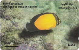 Kuwait - (GPT) - Fish Chaetodon Melapterus - 39KWTC (Normal 0, Flat Top '3') - 1997, Used - Koeweit