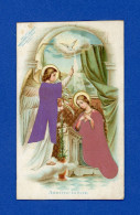 Image Religieuse Souvenir De  N. D. D' Aiguebelle  Annonciation  Ange  Marie   Tissu  Soie - Images Religieuses