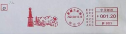 China Posted Cover，Cotton Postage Machine Stamp - Sobres