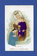 Image Religieuse Souvenir De  N. D. D' Aiguebelle  Le Scapulaire  Robe En Tissu  Soie - Devotion Images